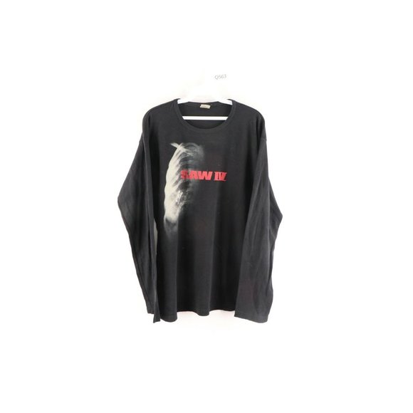 Vintage Mens XL Germany Saw IV Sterben War Gestern Movie Promo Long Sleeve Shirt